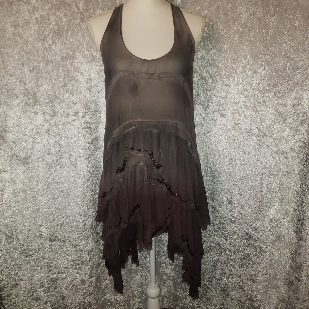 Rare* All Saints Spitalfields Sheer Gray Halter Dress